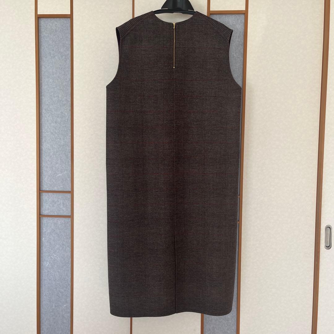 ドゥロワー ノースリーブ Vネック ワンピース 38