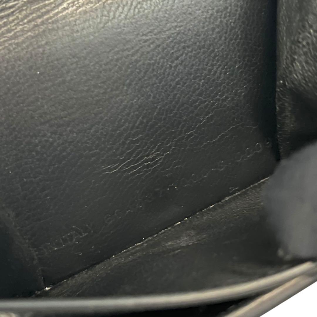 希少✨バレンシアガ 三つ折り財布 ロゴ型押し レザー ブラック メンズ