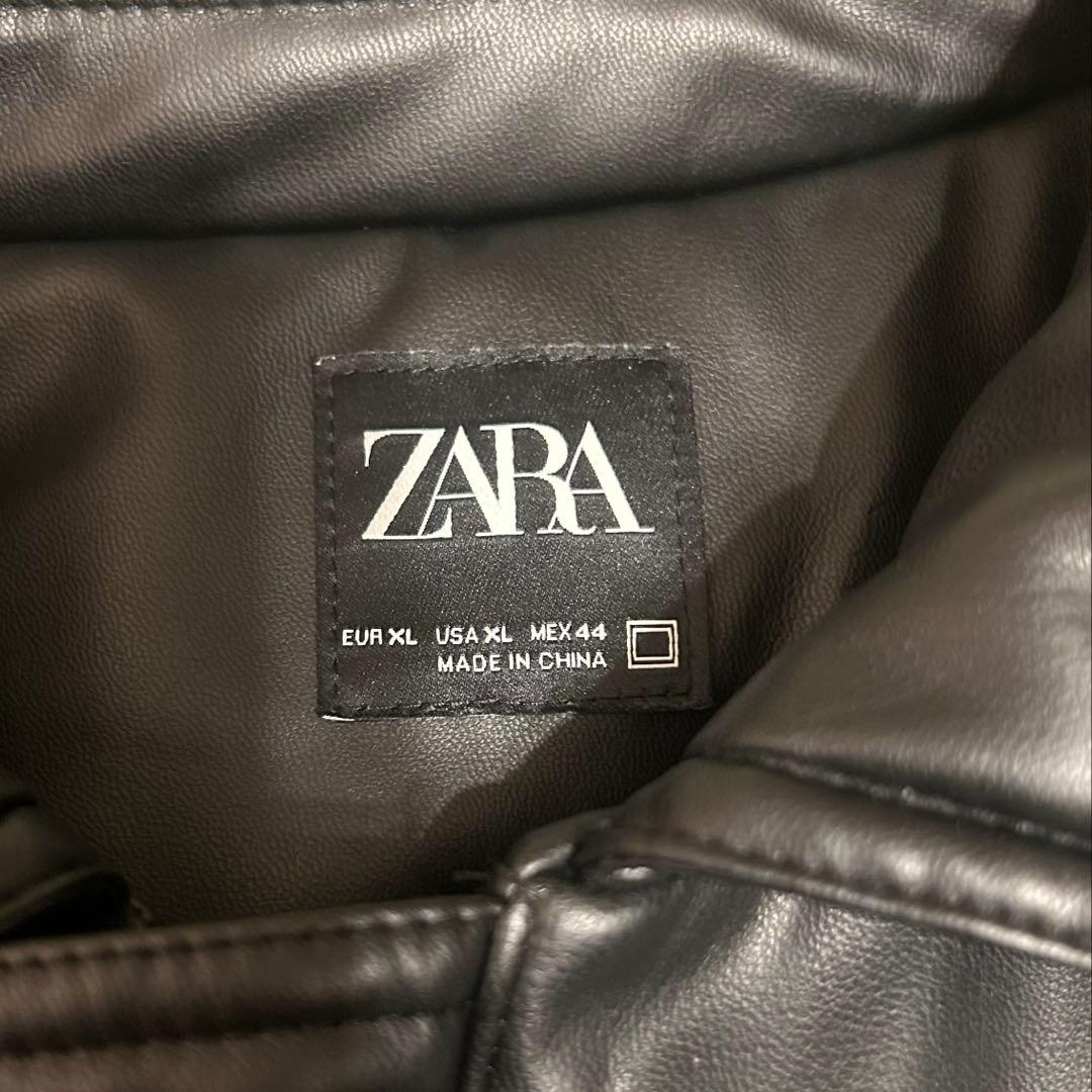 ZARA フェイクレザー キルティングジャケット パフジャケット　XL