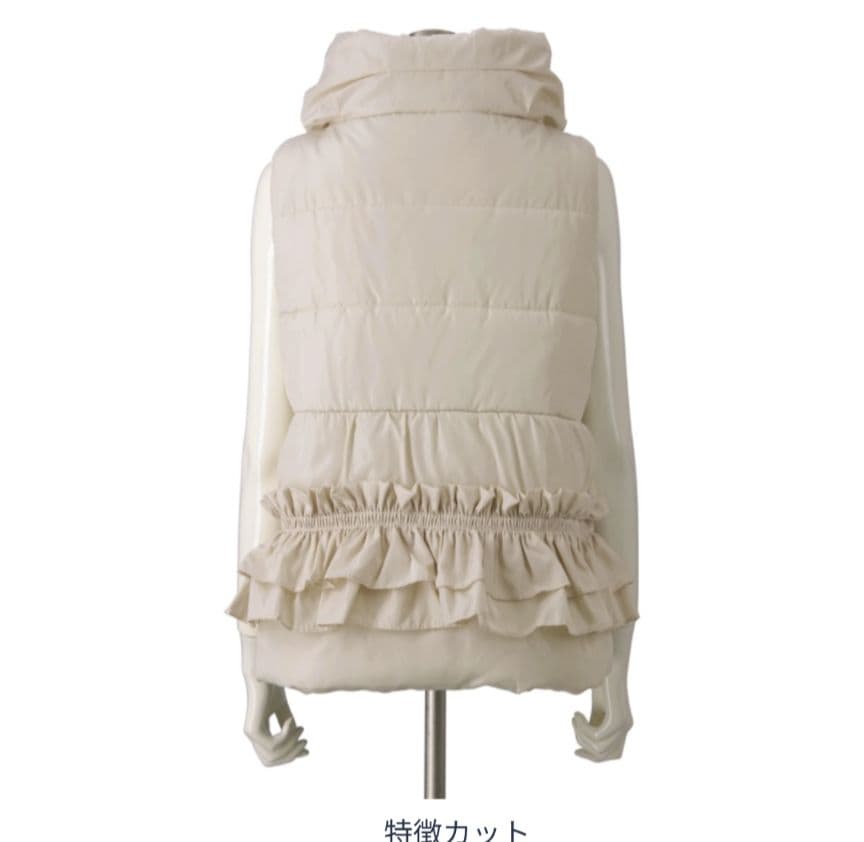 アンドラブ　＆LOVEクチュールふりる中わたベスト　ブラック3L