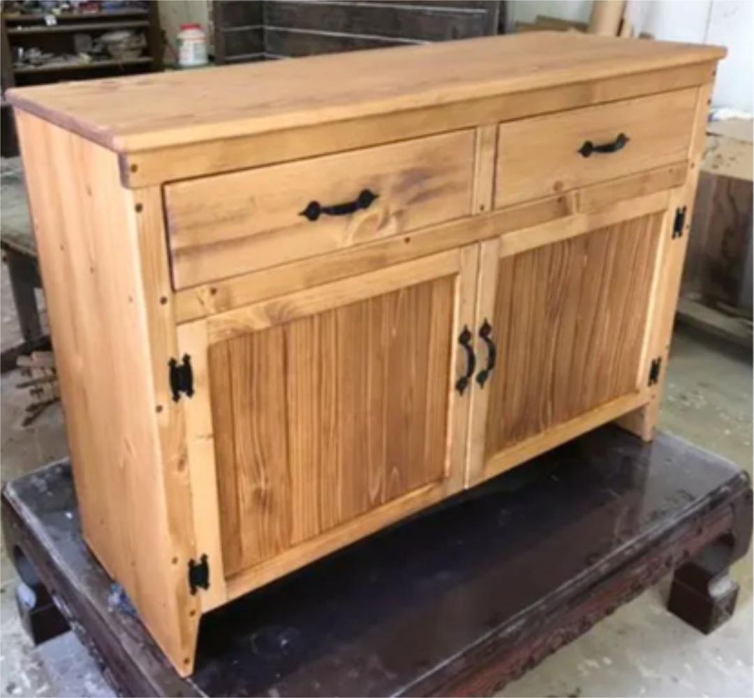 引き出し付き　カントリー　キャビネット　収納