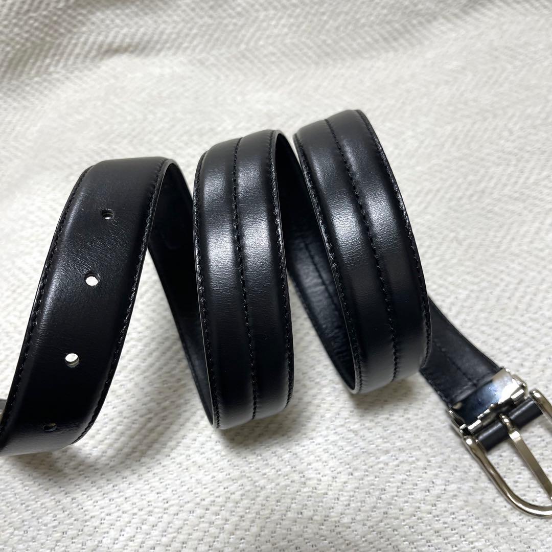 未使用 dunhill ダンヒル レザーベルト 本革製 ロゴプレート