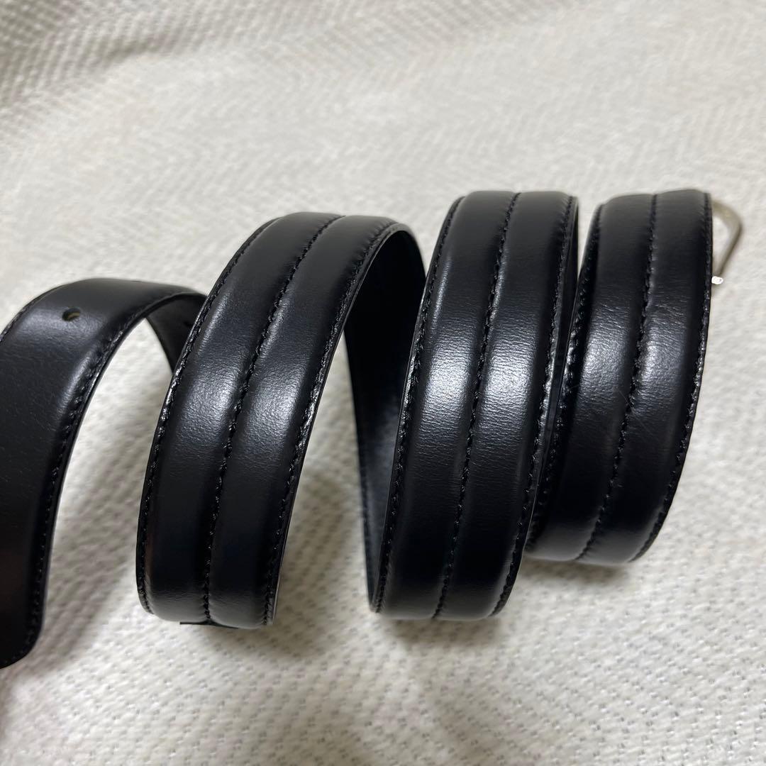 未使用 dunhill ダンヒル レザーベルト 本革製 ロゴプレート