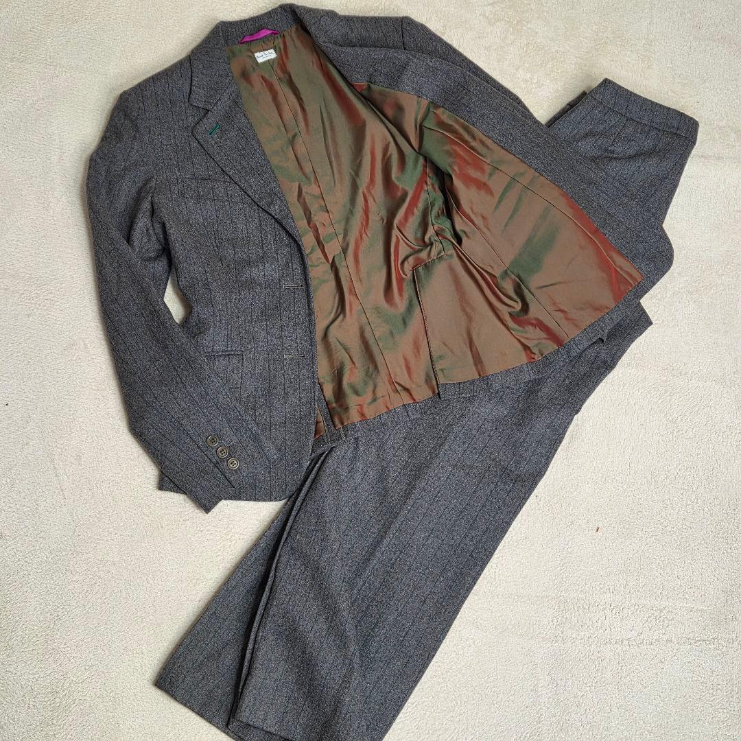 ポールスミスパンツスーツ　セットアップ　タック付きワイドパンツ