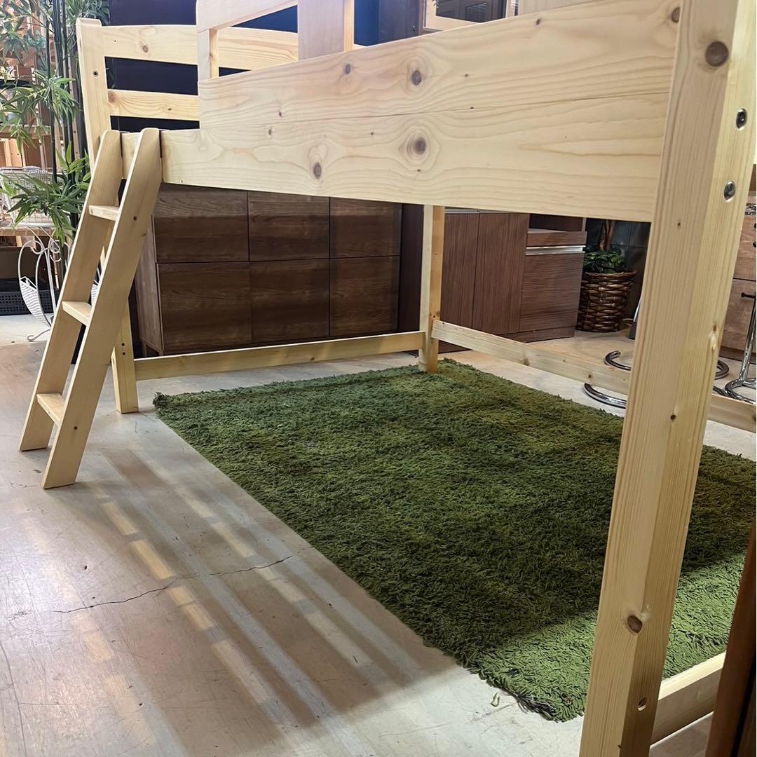 ロフトベッド　ロータイプ　木製　セミダブル