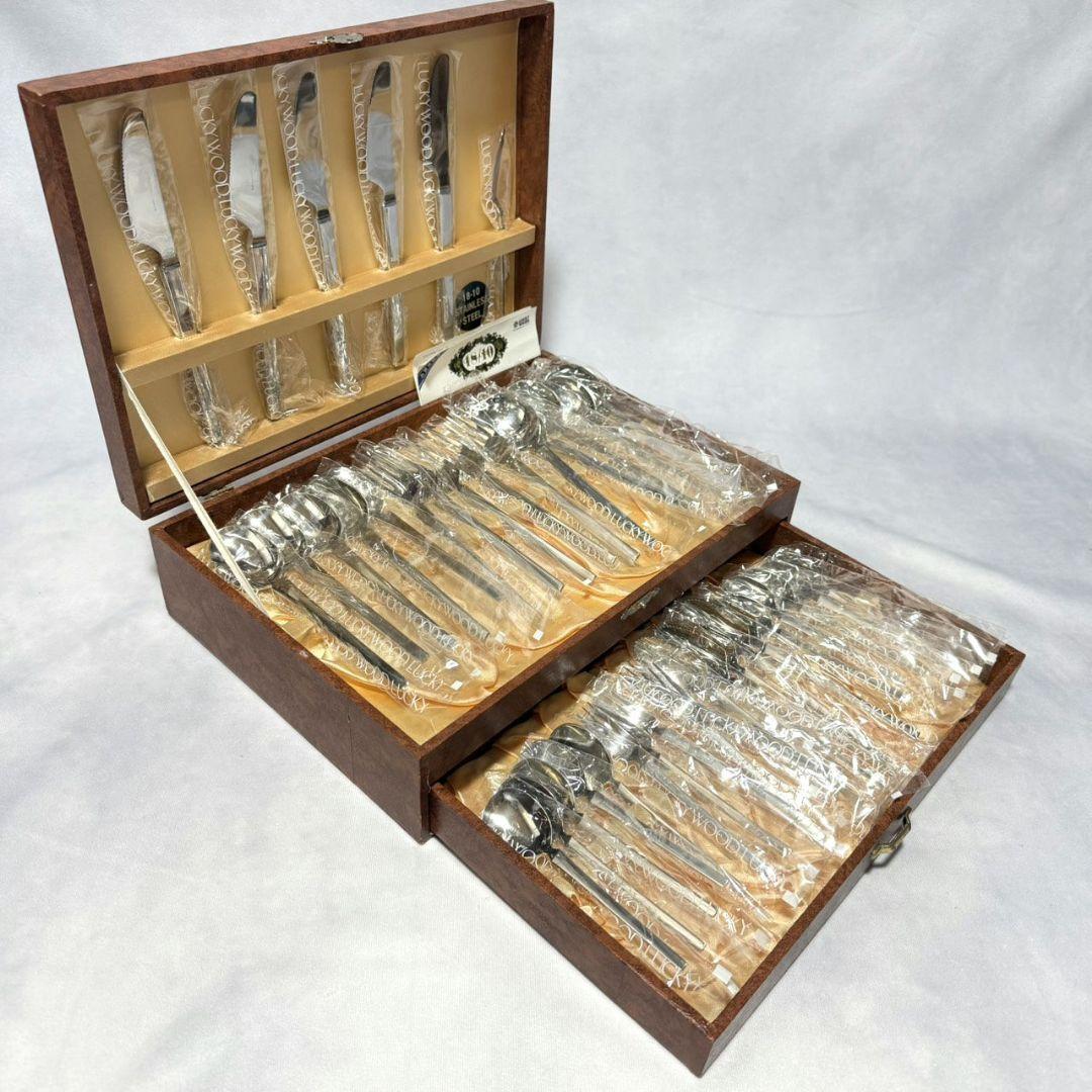 未使用 希少☆ラッキーウッド シンプル スカンジナビア カトラリー 41点セット