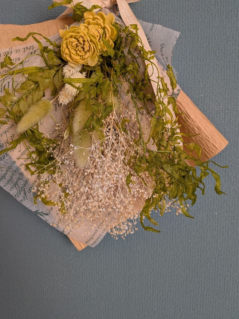 商談中　プリザーブドフラワーアレンジNo.208　ナチュラルスワッグ3点セット