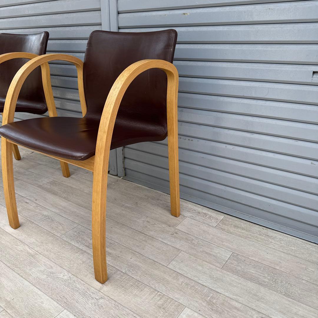 arflex アルフレックス アームチェア 本革 川崎文男 2脚セット