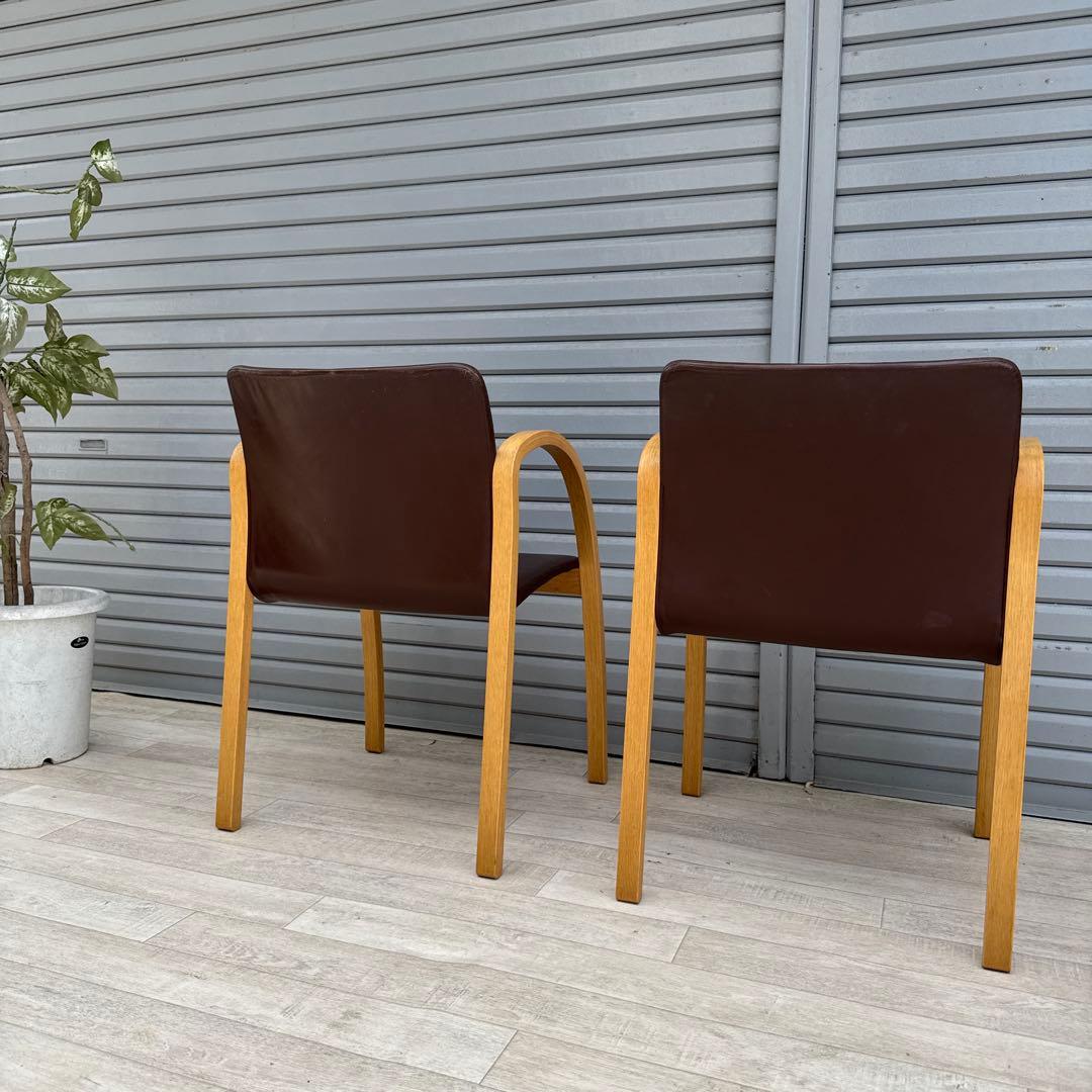 arflex アルフレックス アームチェア 本革 川崎文男 2脚セット