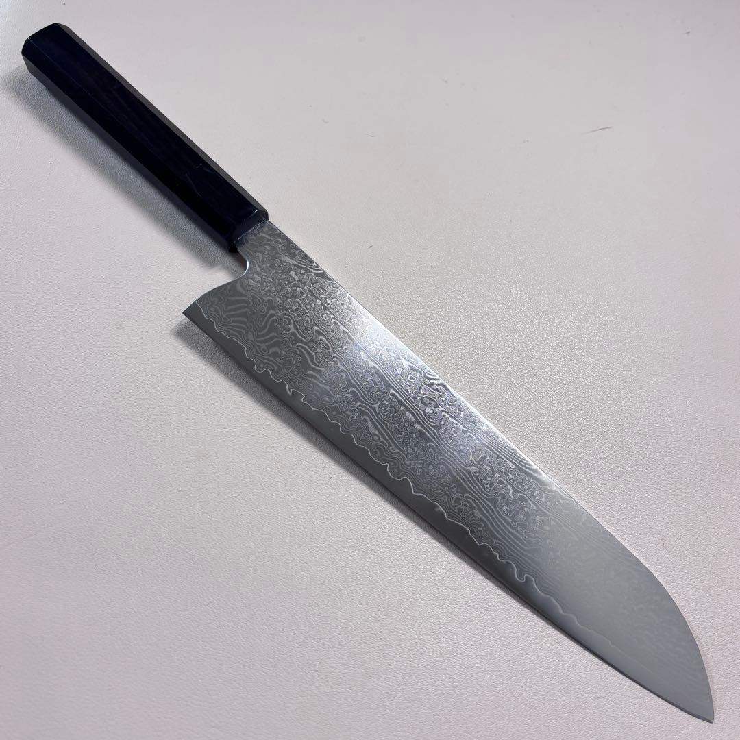 240mm 67層ダマスカスシェフナイフ 牛刀　黒檀本牛角八角柄 和包丁'~