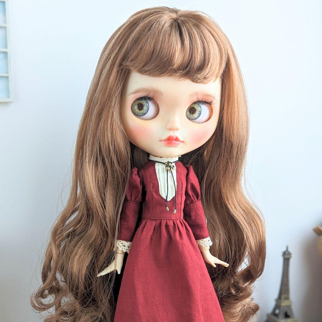 1015※ピンタックのヨーク・ワインレッドのクラシカルロングドレス ※ブライス
