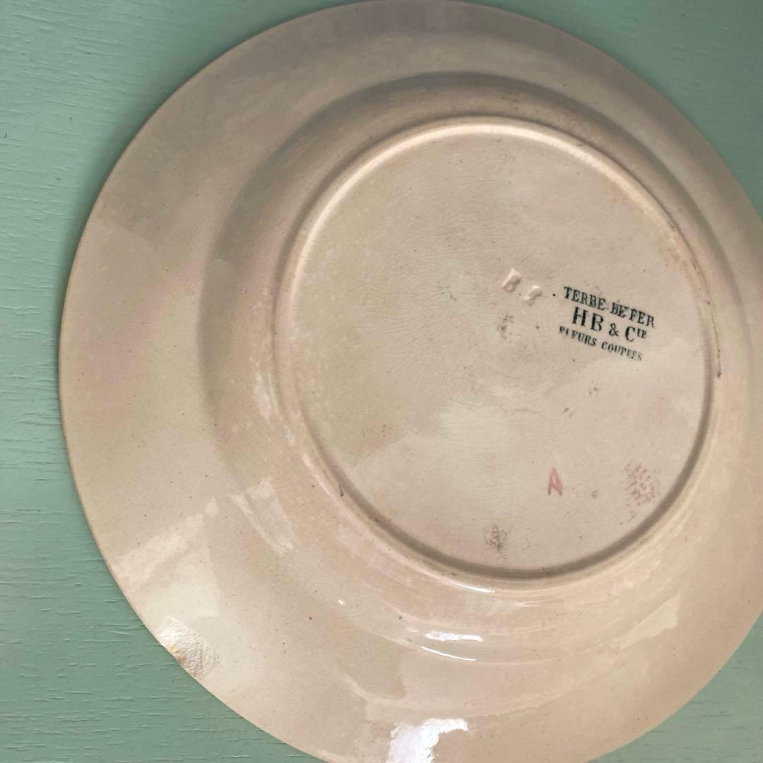 フランス アンティーク ショワジールロワ 切り花　平皿プレート【要確認】B