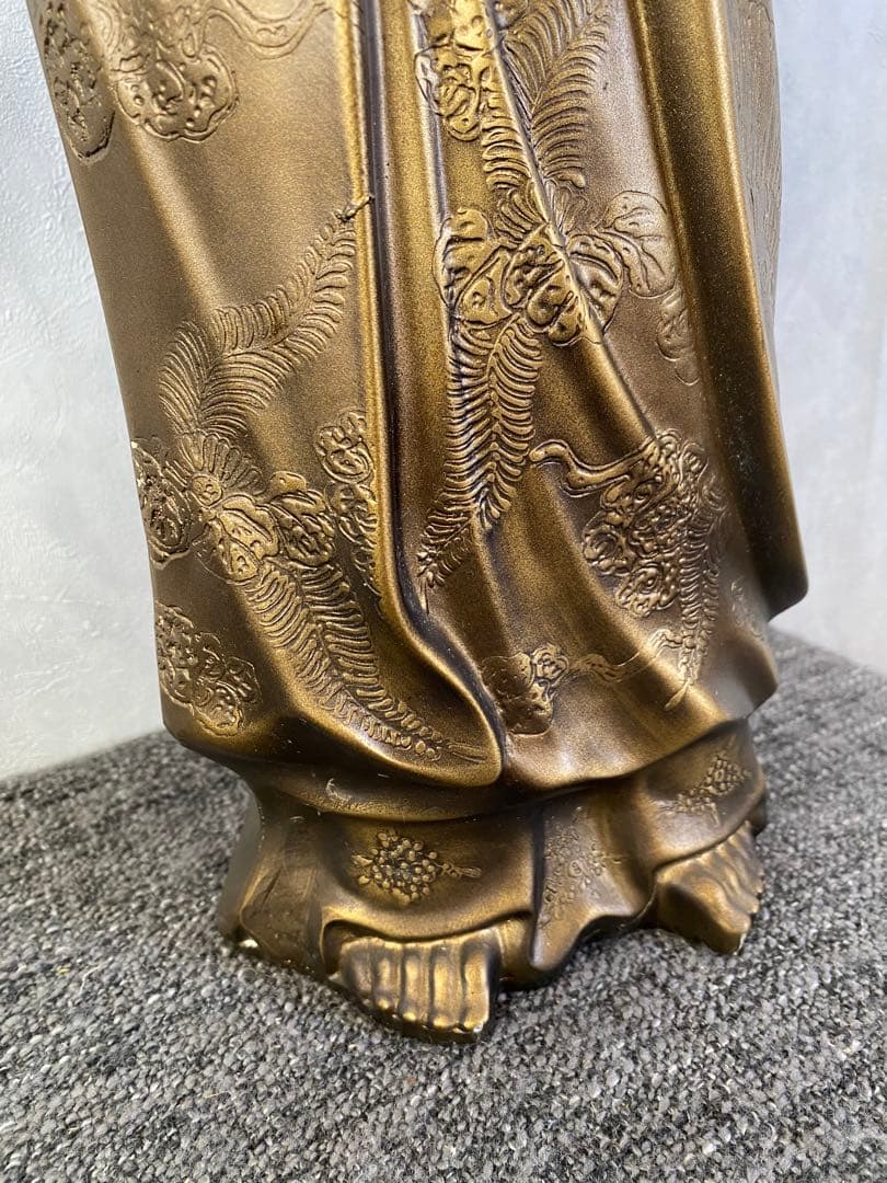 観音菩薩像　篤玉作　観音様　仏像　置物　骨董