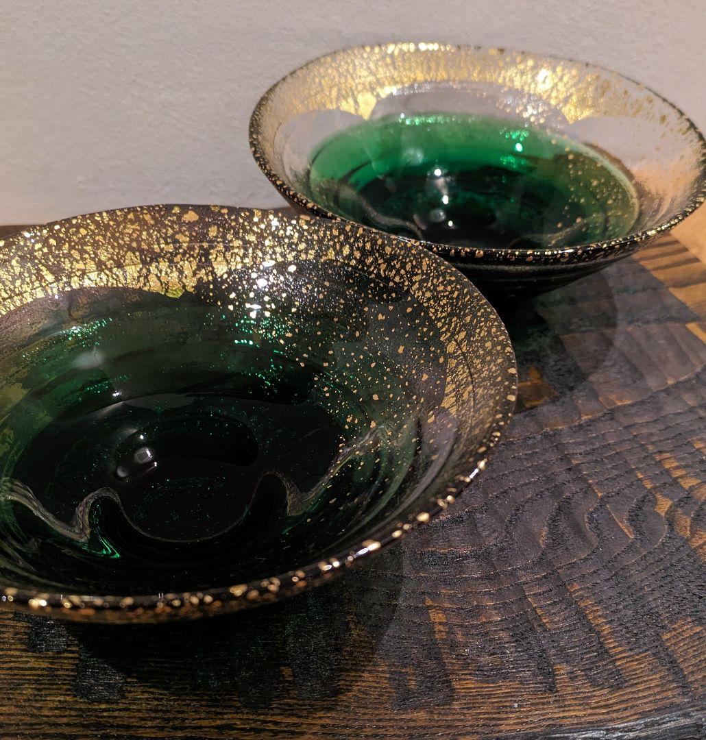 ガラス製小鉢 2枚　緑