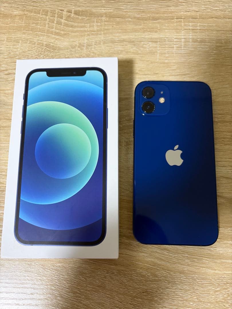 iPhone12 64GB 充電78% ブルー　箱付き　iFaceケース