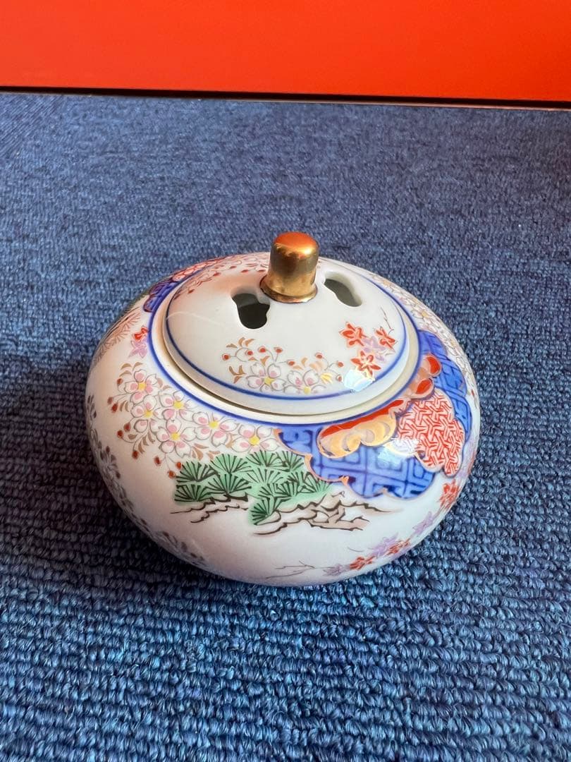 1003  其泉　春秋文豆丸型　香炉　未使用