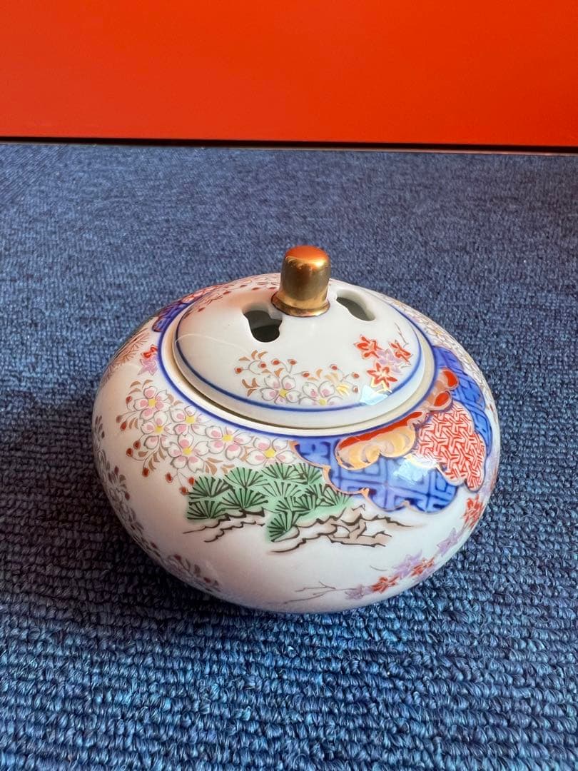 1003  其泉　春秋文豆丸型　香炉　未使用