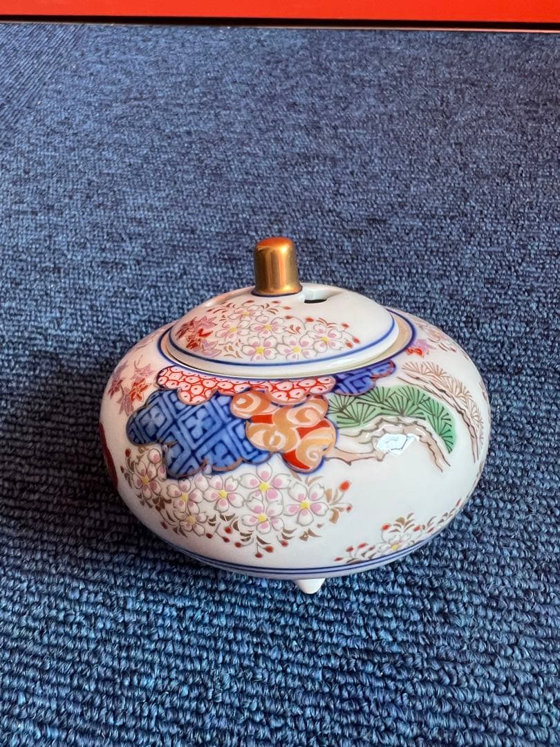 1003  其泉　春秋文豆丸型　香炉　未使用