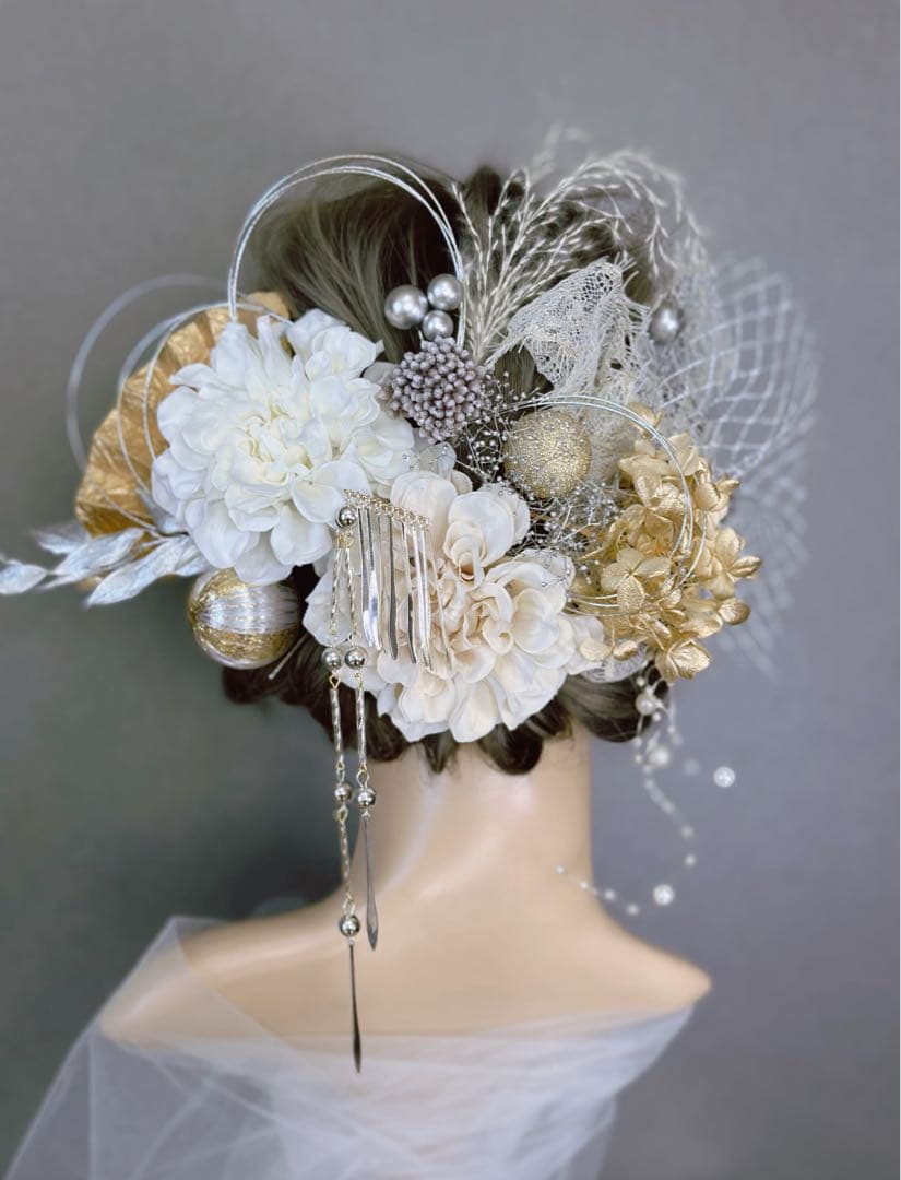 【ききららページ】二点セットまとめ　簪2本　銀箔１枚　髪飾り 成人式