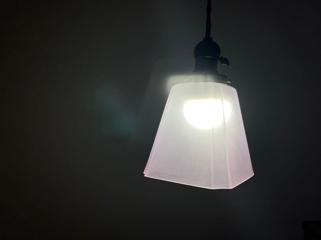 電笠　照明　古道具　ガラス　古民家　レトロ　アンティーク　シェード　ランプ