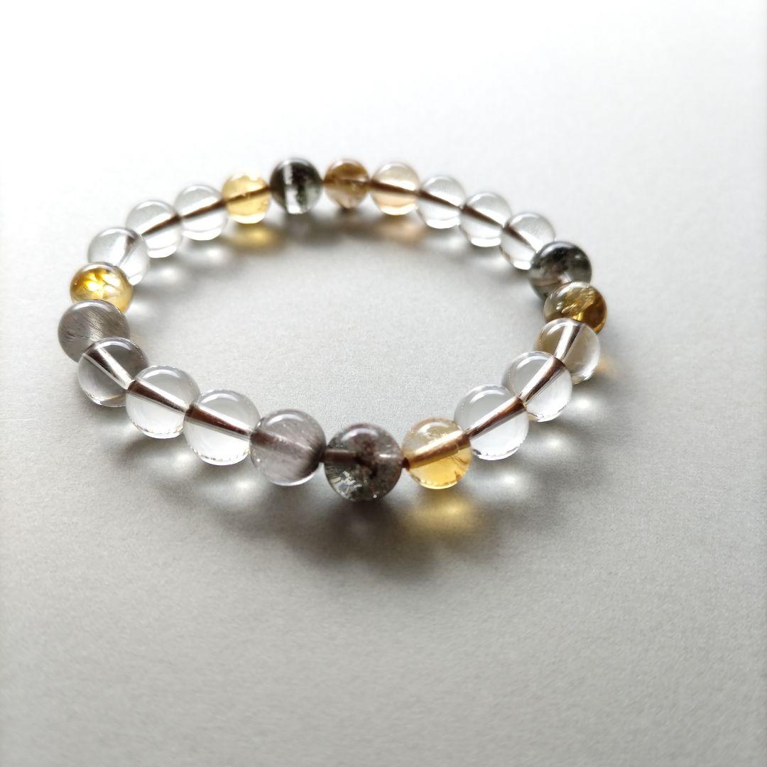 【匿名配送】天然石 ルチル シトリン ガーデン 水晶 ブレスレット