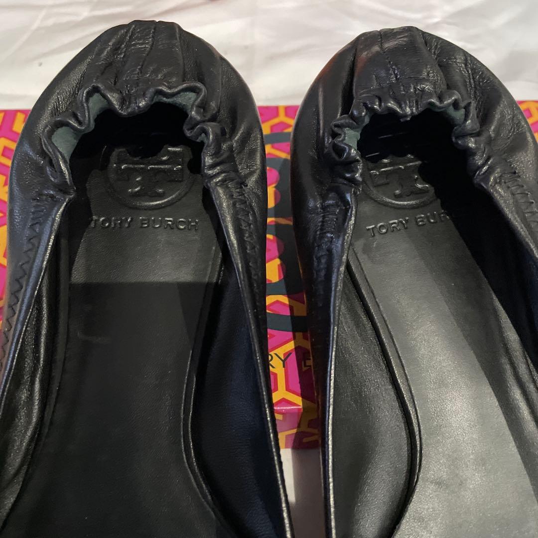 トリーバーチ　バレエシューズ　シルバー金具　美品　サイズ8.5日本25〜25.5