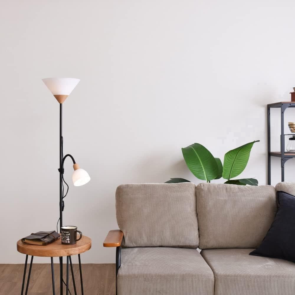 【M2193-81-53】木目調2灯フロアライト 調光調色対応 間接照明