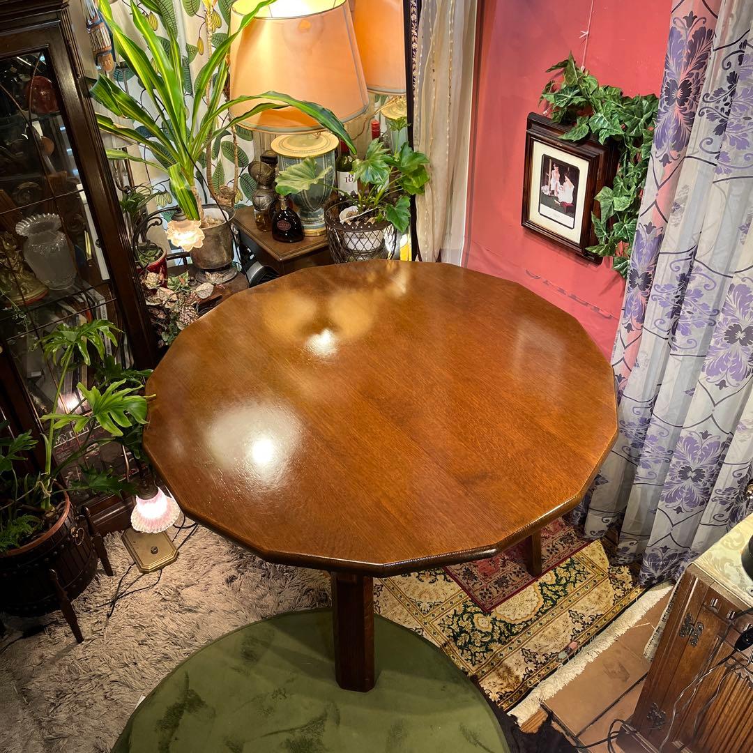 NH338ヴィンテージ オーク　１６角　ダッチカントリーダイニングテーブル