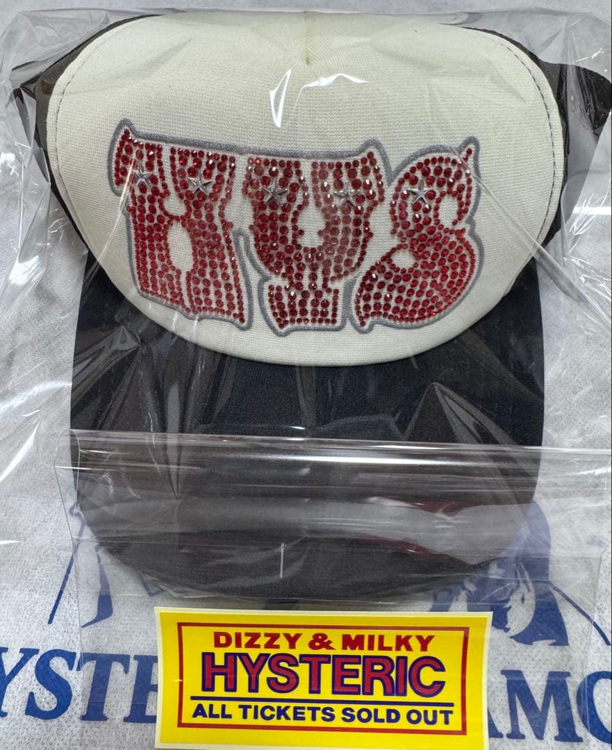 新品 HYSラインストーンメッシュキャップ【HYPNOTIZED LOGO】 黒
