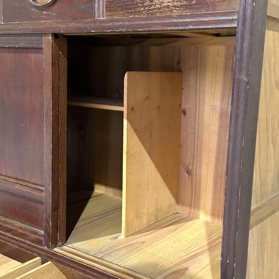 ★1950年代★ 昭和レトロ 水屋箪笥 和風食器棚 古民家家具 引戸収納 飾り棚