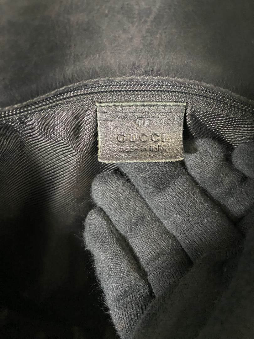 GUCCI トートバッグ　GG柄　キャンバス　ブラック　大容量