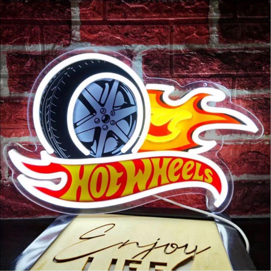 Hot Wheels ホットウィール ネオンサイン 看板 モータースポーツ 車