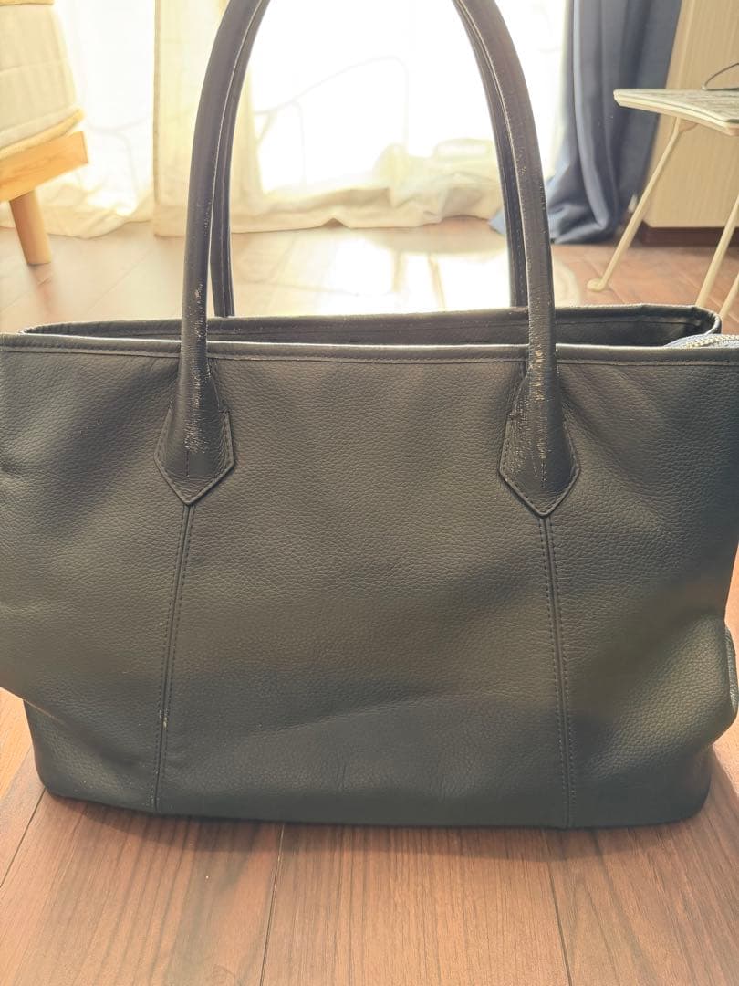 BARNEY'S NEW YORK レザートートバッグ (M) ネイビー