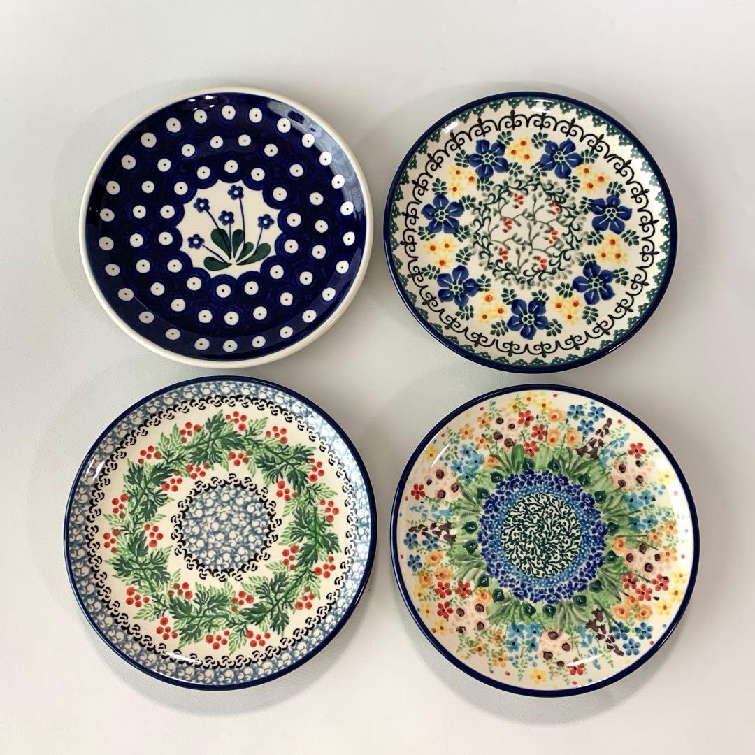 【CERAMIKA】花柄　円形皿　4枚セット