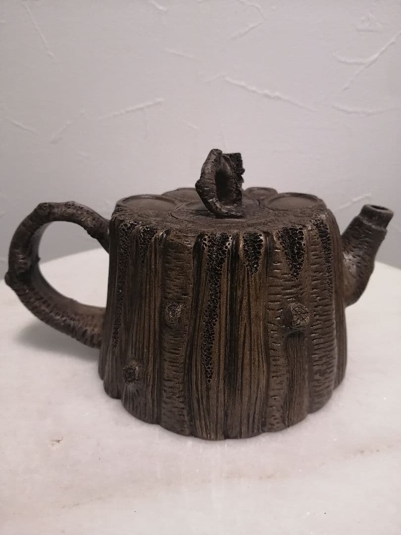 中国美術 紫泥 紫砂 切株 茶道具 急須 古美術