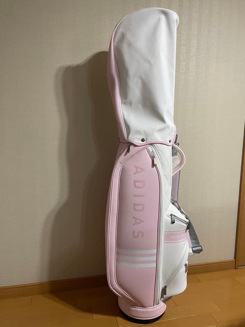 新品未使用adidas レディース ゴルフキャディバッグ ホワイト ピンク