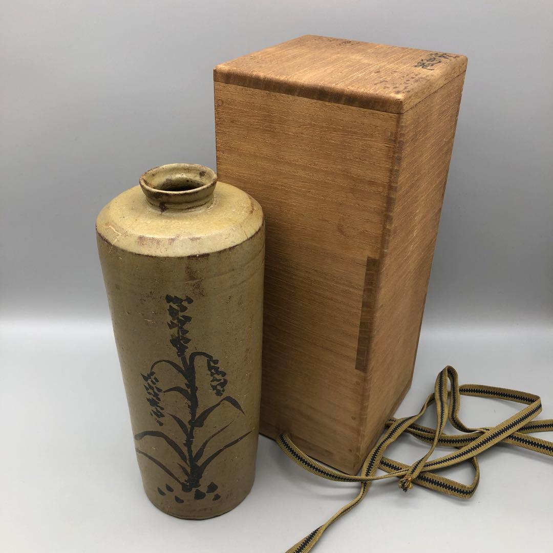 木箱入り絵高麗徳利酒器一輪挿し花瓶フラワーベース伝統工芸陶器ビンテージ置物