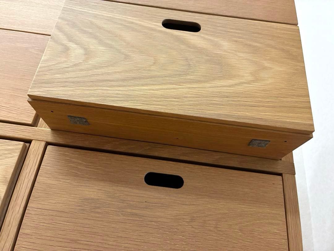 【無印良品】スタッキングシェルフセット・３段×２列・オーク材(引き出しセット)