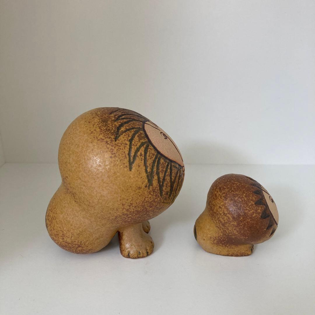 リサ・ラーソン　ライオン　ミディアム＆ミニ　オブジェ　陶器　北欧