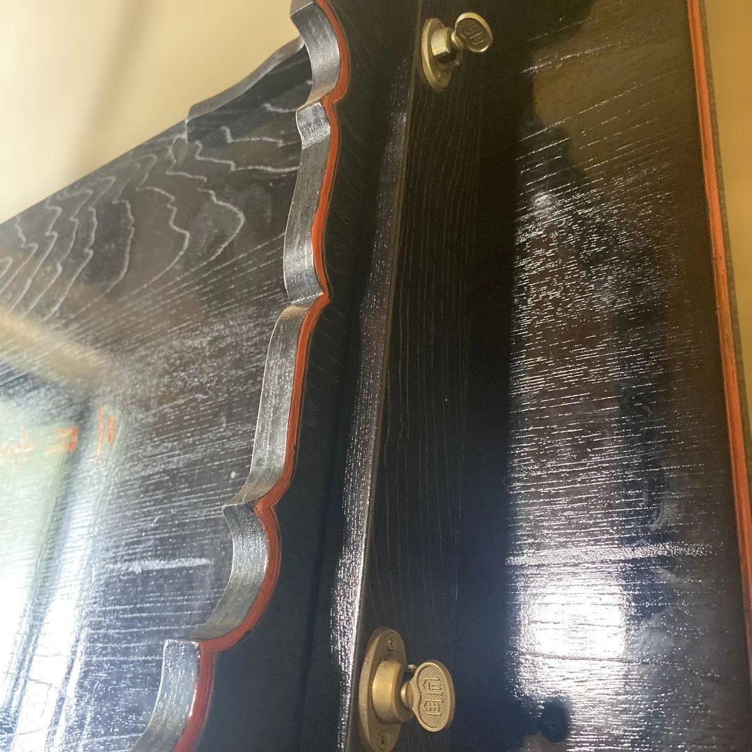 古物　朱書き「二月堂　食堂」　机　座卓