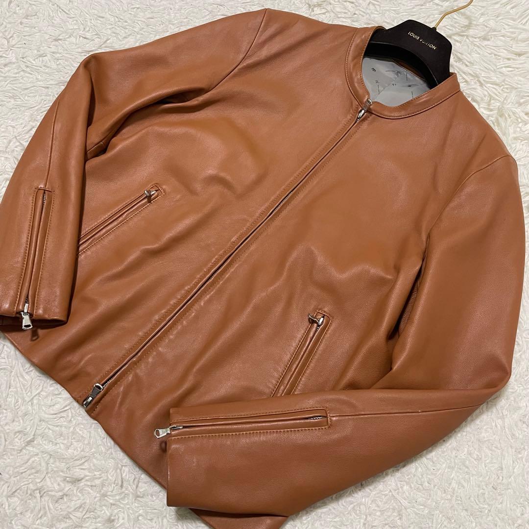 現行モデル/極美品　タケオキクチ　ラムレザージャケット　キャメルカラー　M　本革