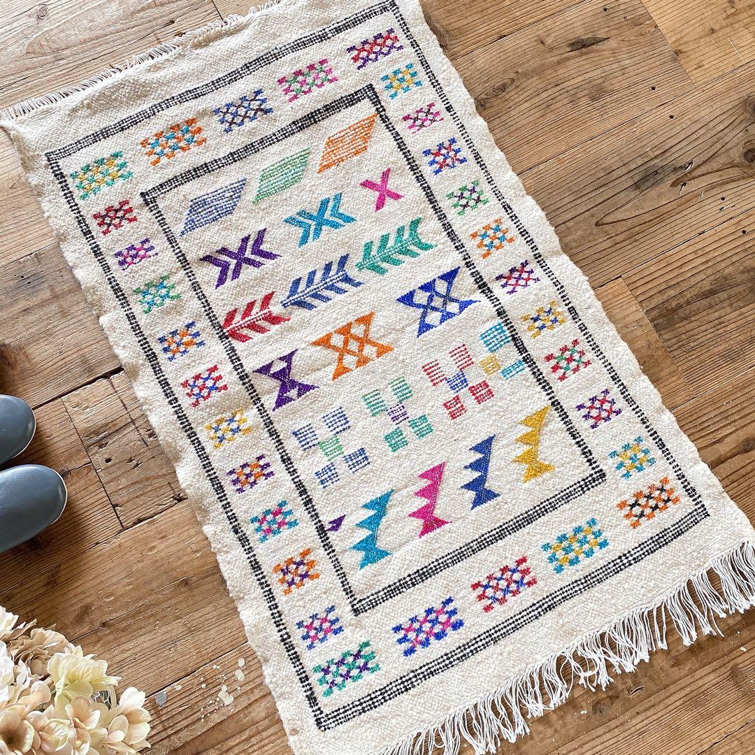 モロッコ ウール キリム ラグ 約62〜66×100cm