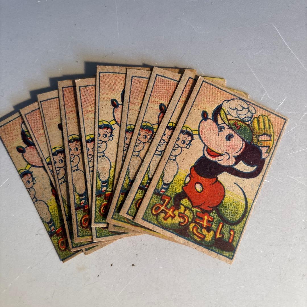 めんこ3種×各50枚(ミッキー・ポパイ・ベティ)【昭和20年代・デッドストック】