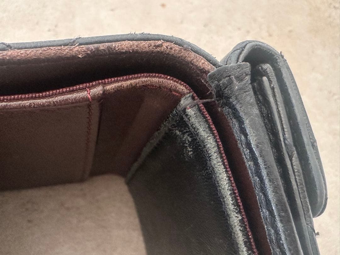 Chanel ブラック キルティング 三つ折り財布