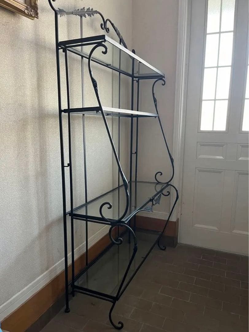 みすけ‼️アイアン ガラス シェルフ 店舗什器 インテリア