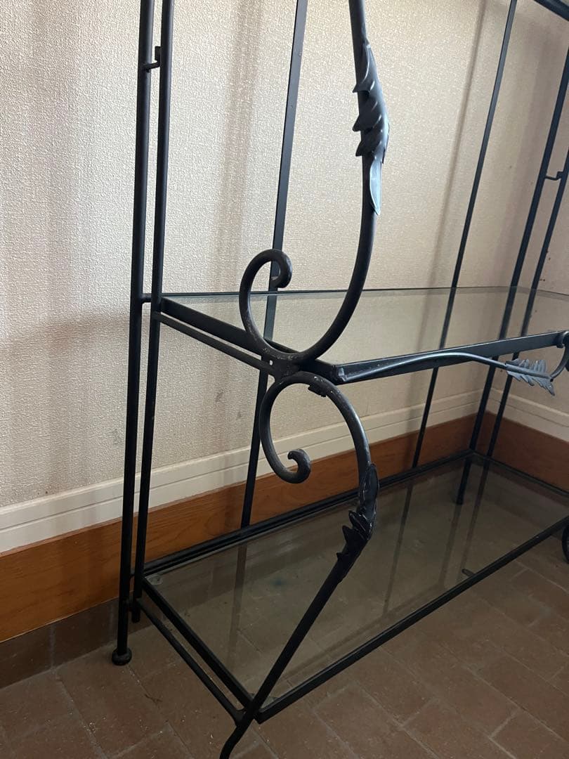 みすけ‼️アイアン ガラス シェルフ 店舗什器 インテリア