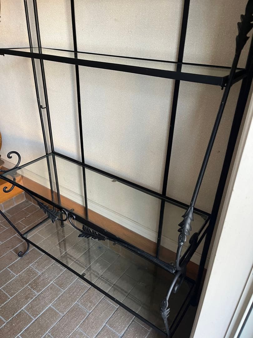 みすけ‼️アイアン ガラス シェルフ 店舗什器 インテリア
