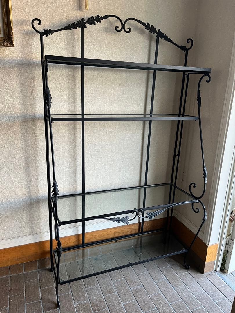みすけ‼️アイアン ガラス シェルフ 店舗什器 インテリア