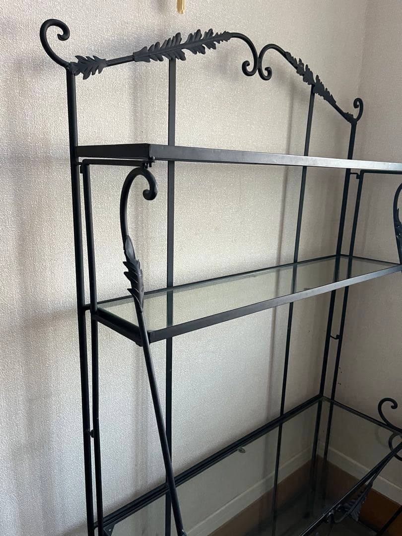みすけ‼️アイアン ガラス シェルフ 店舗什器 インテリア