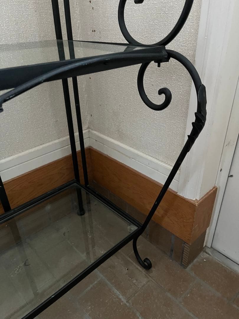 みすけ‼️アイアン ガラス シェルフ 店舗什器 インテリア